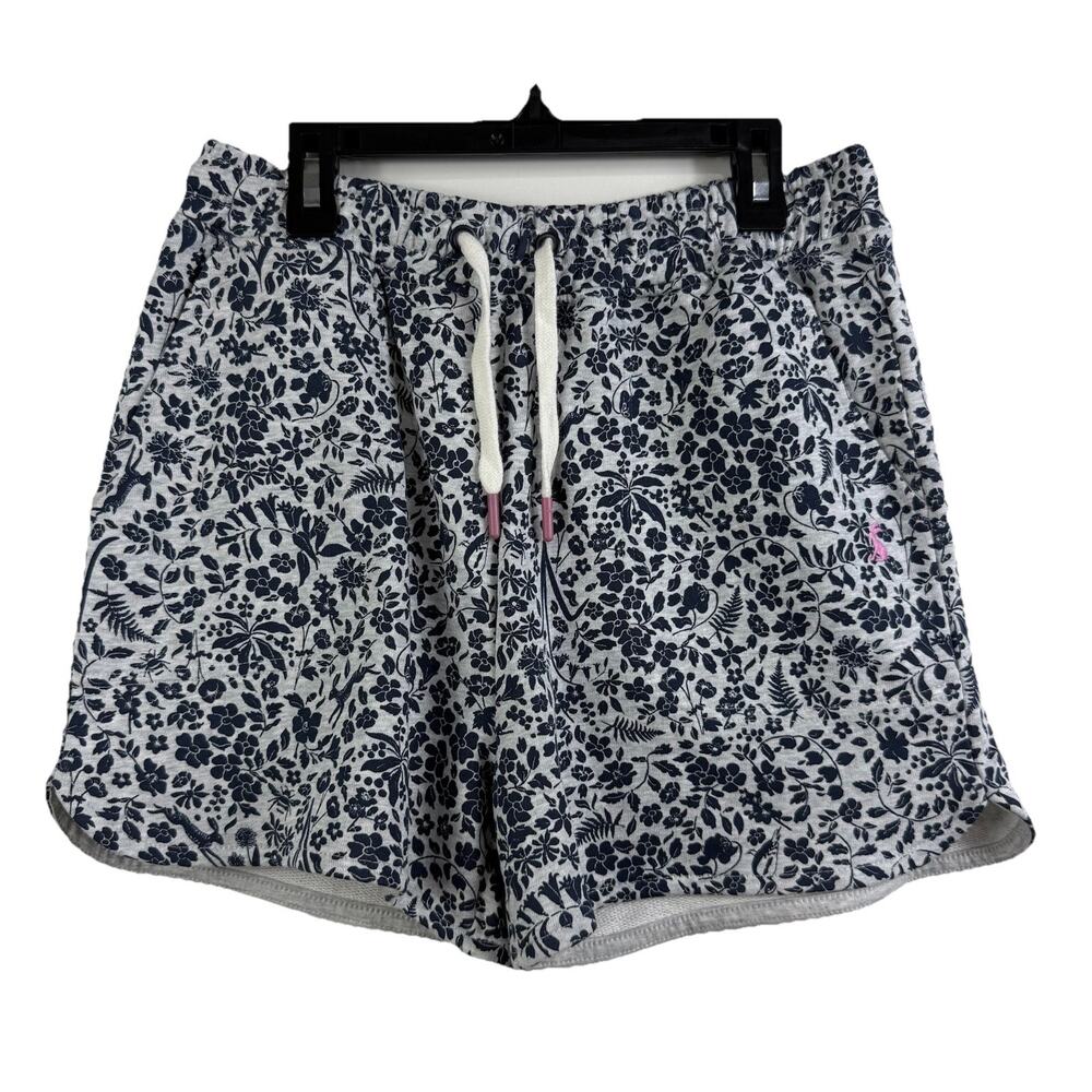 NWT Floral Rabbit Print Joules Sian Marled Ditsy Short US 2 Gray 100% Cotton